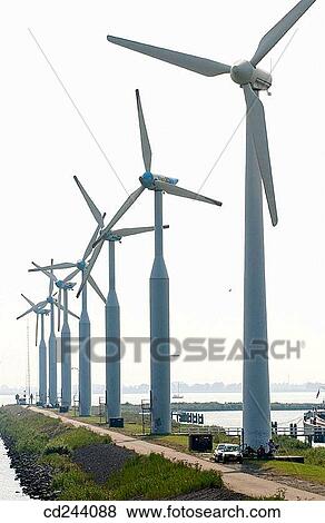 Windturbines, wind power. Enkhuizen. Netherlands View Large Photo Image Stock Photo - Windturbines, wind power. Enkhuizen. Netherlands. Fotosearch