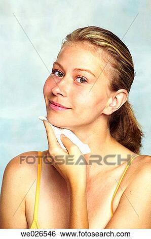 Woman cleansing View Large Photo Image Stock Photograph - Woman cleansing. Fotosearch