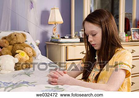 11 year Caucasian girl praying before bedtime View Large Photo Image Stock Image - 11 year Caucasian girl praying before bedtime. Fotosearch