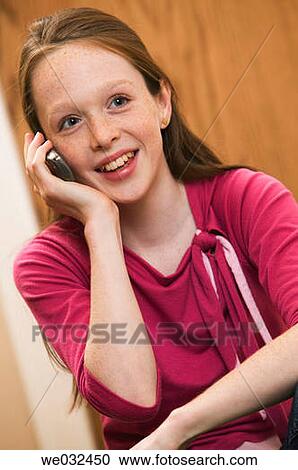 11 year old Caucasian girl talking on cellphone View Large Photo Image Stock Image - 11 year old Caucasian girl talking on cellphone. Fotosearch
