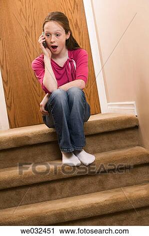 11 year old Caucasian girl talking on cellphone View Large Photo Image Stock Image - 11 year old Caucasian girl talking on cellphone. Fotosearch