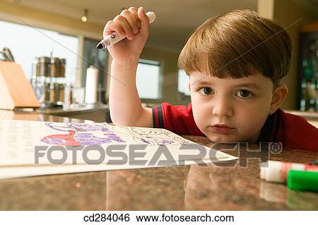 Stock Photograph - 4 year old boy (mixed ethnic Iranian/Caucasian). Fotosearch