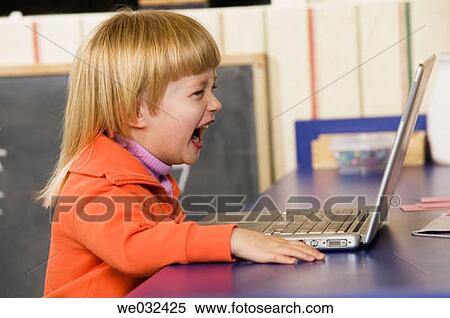 4 year old Caucasian girl and laptop View Large Photo Image Stock Photography - 4 year old Caucasian girl and laptop. Fotosearch