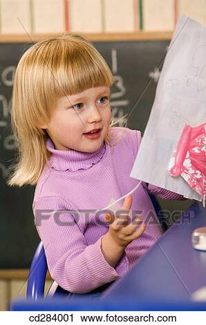4 year old Caucasian girl working on artwork View Large Photo Image Stock Image - 4 year old Caucasian girl working on artwork. Fotosearch
