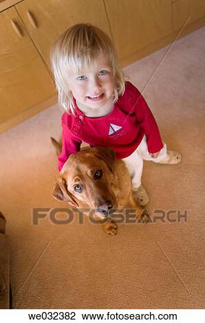 4 year old girl and labrador dog View Large Photo Image Stock Image - 4 year old girl and labrador dog. Fotosearch