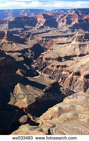 Stock Image - A view of the Grand Canyon from the south rim of Grand Canyon National Park, Arizona, USA. Fotosearch