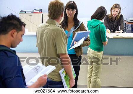 adolescence, college, chat, Admission desk View Large Photo Image Picture - adolescence, college, chat, Admission desk. Fotosearch