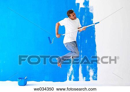 amusing, blue, barefoot, at-home, amusement View Large Photo Image Stock Image - amusing, blue, barefoot, at-home, amusement. Fotosearch
