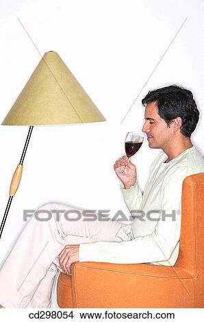 armchair, calm, at-home, aroma, 30's View Large Photo Image Picture - armchair, calm, at-home, aroma, 30's. Fotosearch