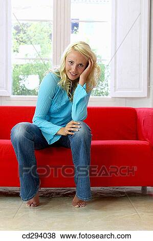 at-home, barefoot, 30's View Large Photo Image Stock Photo - at-home, barefoot, 30's. Fotosearch
