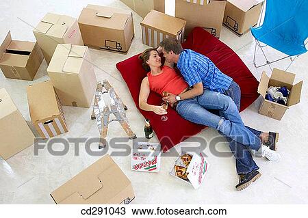 Stock Image - at-home, bonding, bond, attraction, affection. Fotosearch
