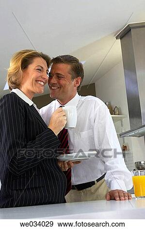 Stock Photo - at-home, breakfast, bonding, bond, affection. Fotosearch