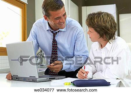 at-home, businesspeople, businessman, boy, aid View Large Photo Image Stock Photo - at-home, businesspeople, businessman, boy, aid. Fotosearch