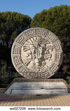 Aztec ritual mask outside Franciscan monastery of La Rßbida, Palos de la Frontera. Huelva province, Andalusia, Spain View Large Photo Image Stock Photograph - Aztec ritual mask outside Franciscan monastery of La Rßbida, Palos de la Frontera. Huelva province, Andalusia, Spain. Fotosearch