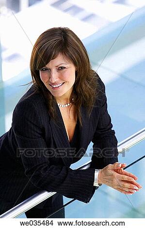 bannister, businesspeople, business, brunette, 30's View Large Photo Image Picture - bannister, businesspeople, business, brunette, 30's. Fotosearch