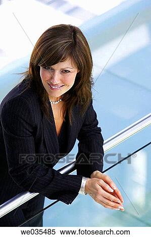 bannister, businesspeople, business, brunette, 30's View Large Photo Image Stock Photography - bannister, businesspeople, business, brunette, 30's. Fotosearch