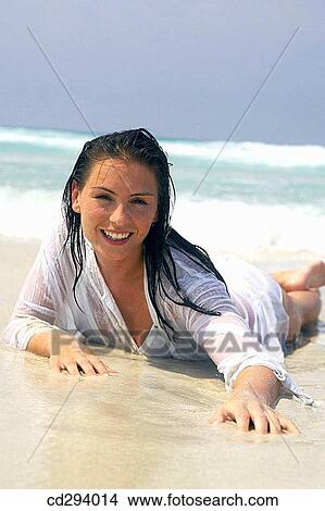 beach, brunette, carnality View Large Photo Image Picture - beach, brunette, carnality. Fotosearch