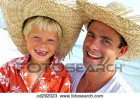Stock Image - beach, child, boy, 30's. Fotosearch