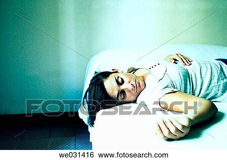 bed, brunette, comfort View Large Photo Image Stock Photograph - bed, brunette, comfort. Fotosearch