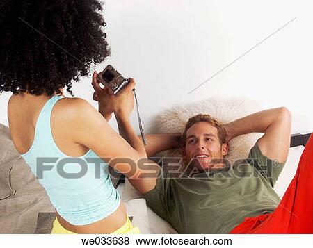 bed, contemporary, camera, at-home View Large Photo Image Stock Photo - bed, contemporary, camera, at-home. Fotosearch