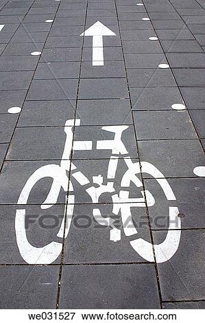 Stock Photo - Bicycle lane. Fotosearch