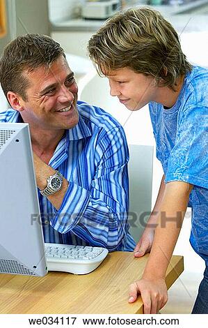 boy, child, chat, at-home View Large Photo Image Stock Photo - boy, child, chat, at-home. Fotosearch