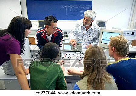 Picture - boy, classroom, adolescence. Fotosearch