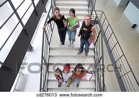 Stock Image - boy, companion, college, adolescence. Fotosearch