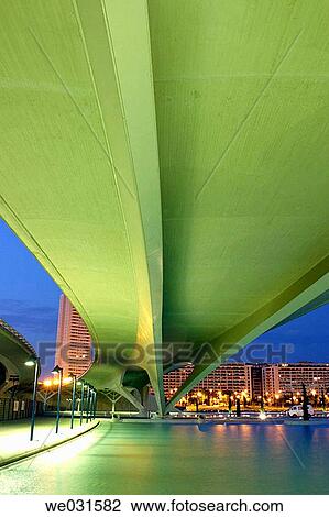 Stock Image - Bridge over City of Arts and Sciences. Valencia. Spain. Fotosearch