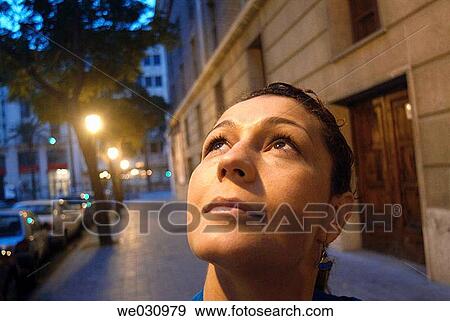 brunette, city, Close-up View Large Photo Image Stock Photo - brunette, city, Close-up. Fotosearch