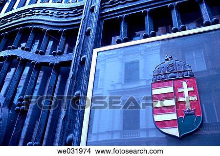 Picture - Budapest coat of arms. Budapest. Hungary.. Fotosearch