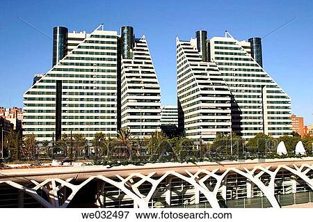 Buildings by City of Arts and Sciences, by S. Calatrava. Valencia. Comunidad Valenciana, Spain View Large Photo Image Stock Photo - Buildings by City of Arts and Sciences, by S. Calatrava. Valencia. Comunidad Valenciana, Spain. Fotosearch