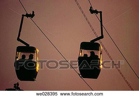 Cable car. Sunset. Mini-Jakarta Amusement Park. Jakarta. Indonesia. View Large Photo Image Stock Photography - Cable car. Sunset. Mini-Jakarta Amusement Park. Jakarta. Indonesia.. Fotosearch