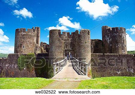 Caerphilly castle, Wales, GB View Large Photo Image Stock Image - Caerphilly castle, Wales, GB. Fotosearch