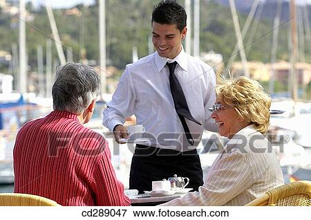 Stock Photo - Cafe terrace, coffee, contemporary. Fotosearch