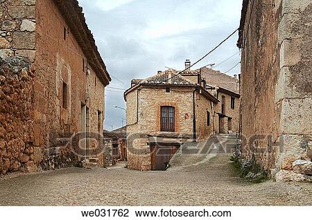 Calle de Abajo in Maderuelo. Segovia. Castilla-Le? n. Spain View Large Photo Image Stock Image - Calle de Abajo in Maderuelo. Segovia. Castilla-Le? n. Spain. Fotosearch