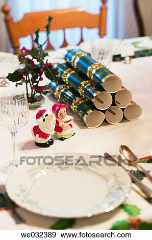 Christmas Table and Crackers View Large Photo Image Stock Photo - Christmas Table and Crackers. Fotosearch