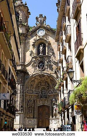 Church of Santa Mar? a del Coro, San Sebastißn. Guip·zcoa, Euskadi, Spain View Large Photo Image Stock Image - Church of Santa Mar? a del Coro, San Sebastißn. Guip·zcoa, Euskadi, Spain. Fotosearch