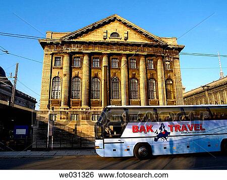 Stock Photograph - cityscape, building, city, buss, bus, architecture. Fotosearch