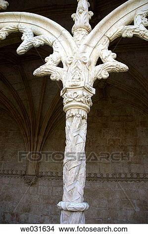 Picture - Cloister of Monastery of the Hieronymites, detail. Lisbon, Portugal. Fotosearch