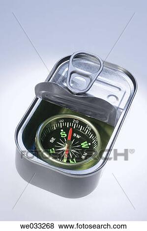 Compass in Tin Can View Large Photo Image Stock Photo - Compass in Tin Can. Fotosearch