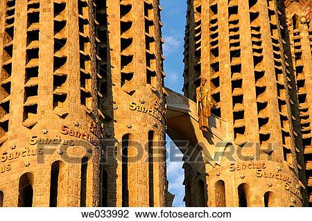 Detail of bell towers of the Sagrada Familia (Church of the Holy Family) by Gaud?, Barcelona. Catalonia, Spain View Large Photo Image Stock Image - Detail of bell towers of the Sagrada Familia (Church of the Holy Family) by Gaud?, Barcelona. Catalonia, Spain. Fotosearch