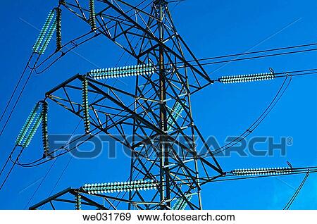 Electrical wires. Glass insulators. View Large Photo Image Stock Photo - Electrical wires. Glass insulators.. Fotosearch
