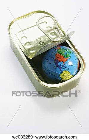 Globe in tin can View Large Photo Image Stock Photo - Globe in tin can. Fotosearch