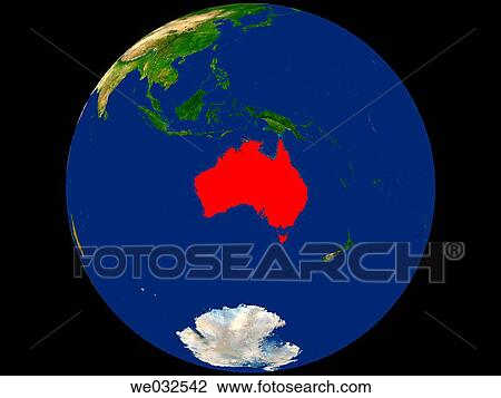 Highlighted Satellite Image Of Australia View Large Photo Image Stock Image - Highlighted Satellite Image Of Australia. Fotosearch