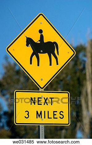 Stock Photography - Horseback riding street sign. Fotosearch