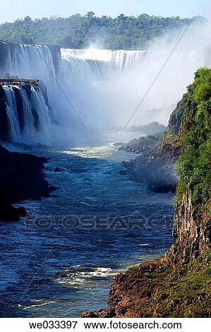Iguazu Waterfalls, Iguaz· National Park. Argentina-Brazil border View Large Photo Image Stock Photo - Iguazu Waterfalls, Iguaz· National Park. Argentina-Brazil border. Fotosearch