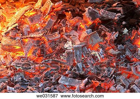 Stock Photo - Live coals. Fotosearch