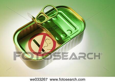 Stock Photo - No Smoking Symbol in Tin Can. Fotosearch
