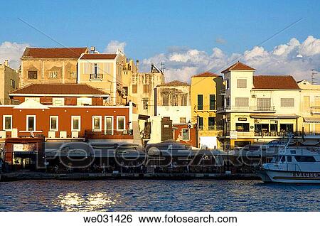 Old harbour, Chania. Crete, Greece View Large Photo Image Stock Photograph - Old harbour, Chania. Crete, Greece. Fotosearch